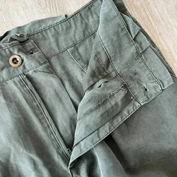 Womens Forever 21 Green High Waist Paperbag Pants - L - Picture 6 of 7